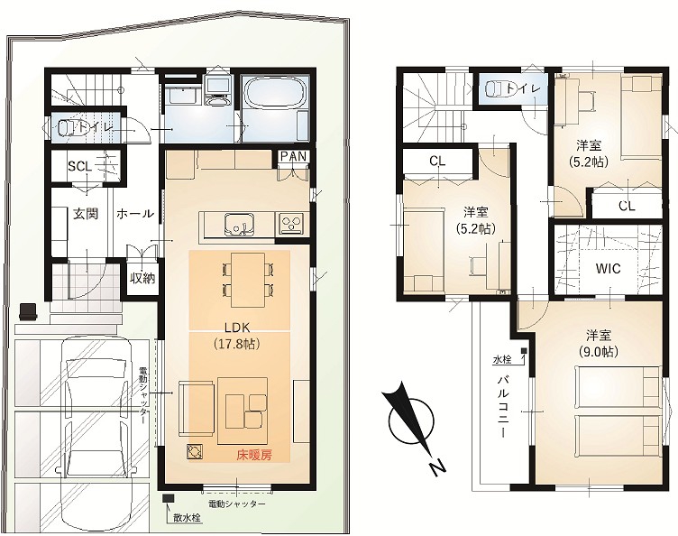 草津市平井3丁目の間取り図